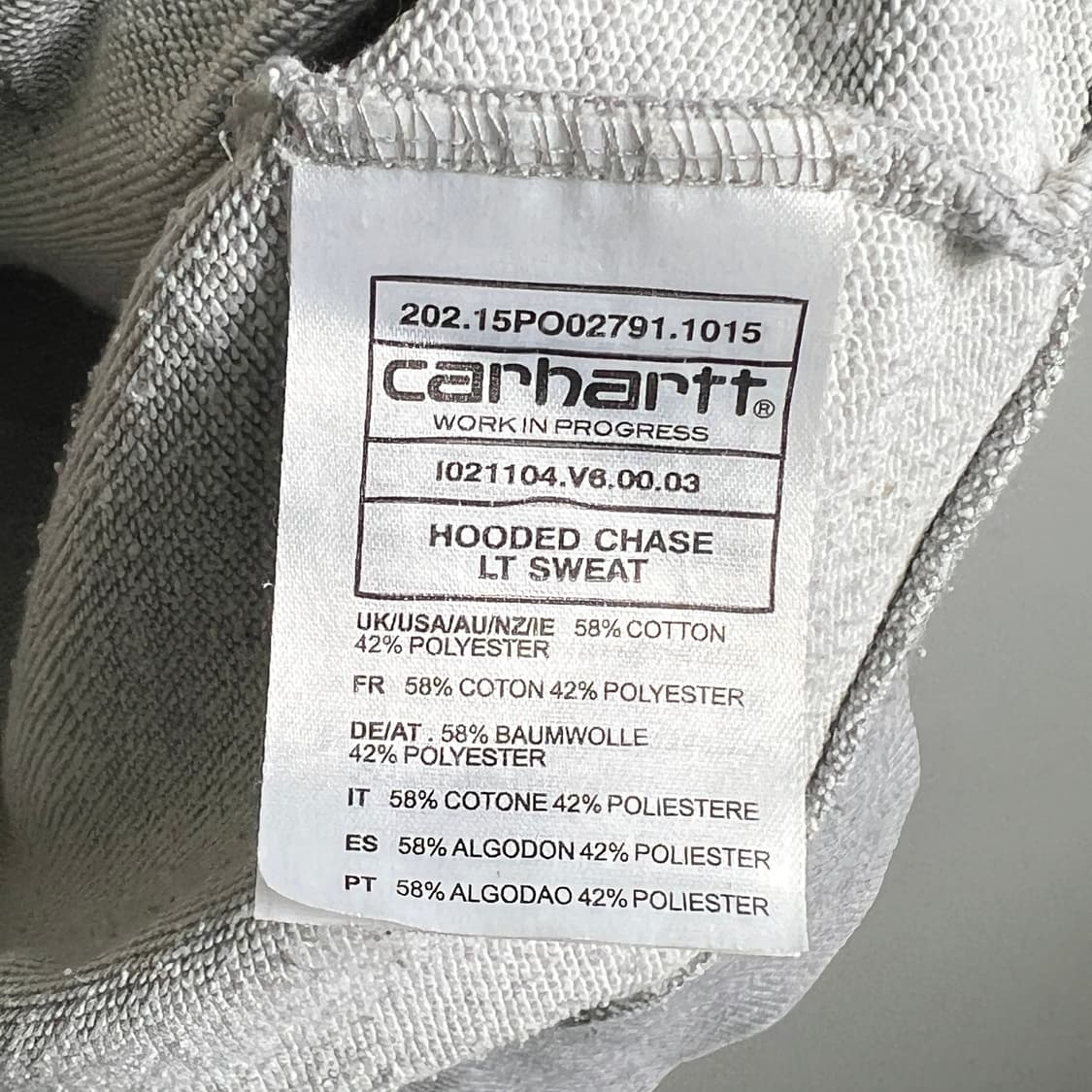 칼하트 그레이 래글런 후드티 XL 상품이미지9