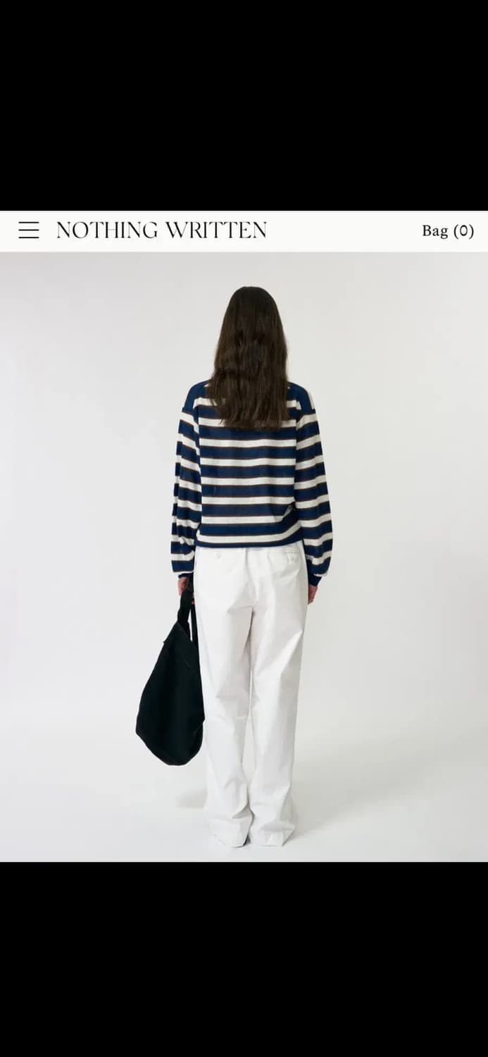 낫띵리튼 Stripe round pullover (Dark navy) 상품이미지3