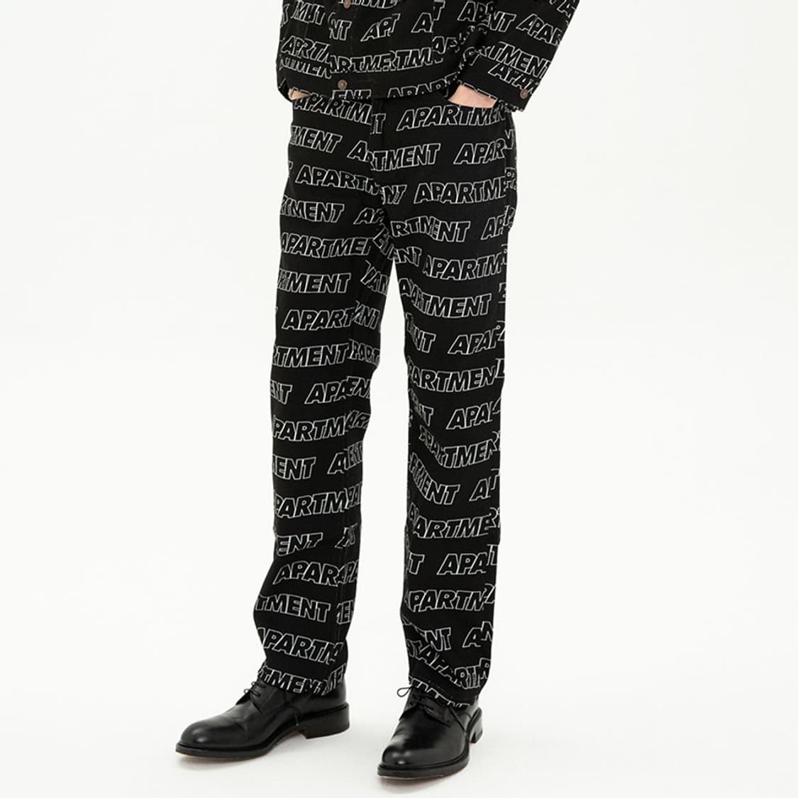 아파트먼트 Apartment 블랙 패턴 팬츠 상품이미지2