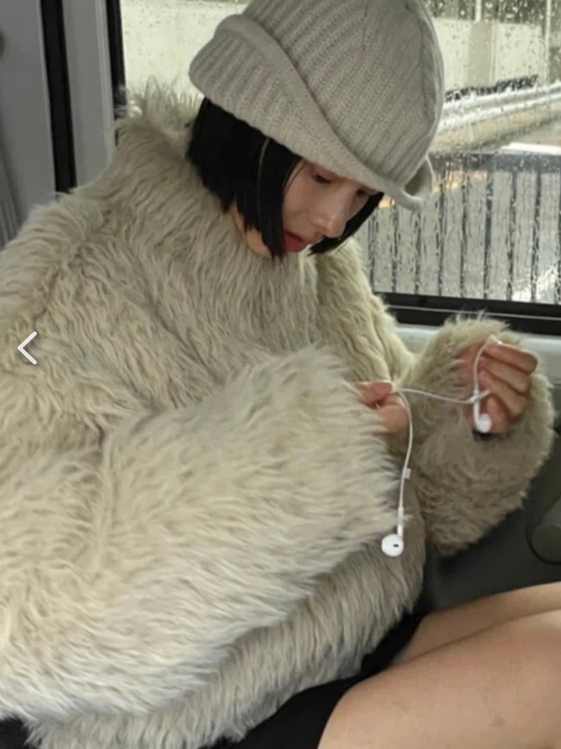 크림빌라 시어링 퍼자켓 베이지 상품이미지2