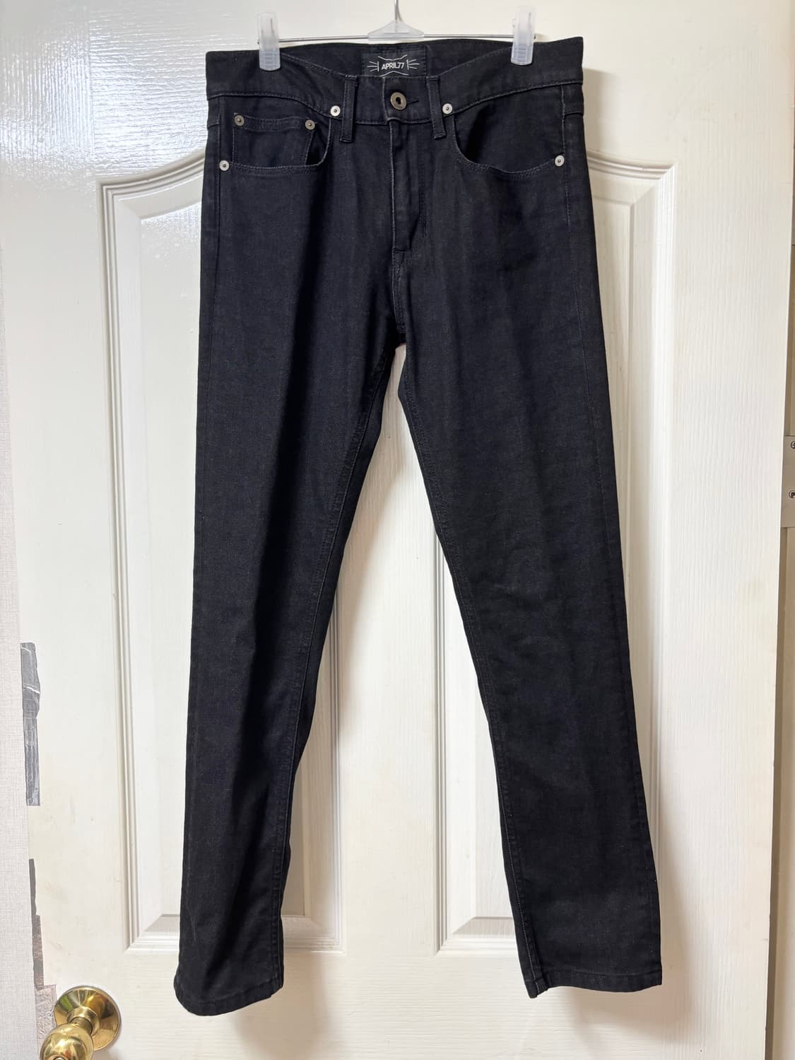 에이프릴 77 조이 29 블랙 스트레치 바지 팬츠 슬림핏 상품이미지1