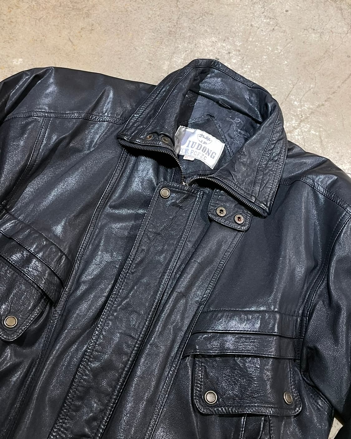 Jiudong 멀티 포켓 소가죽 레더 재킷(B5087) 상품이미지2