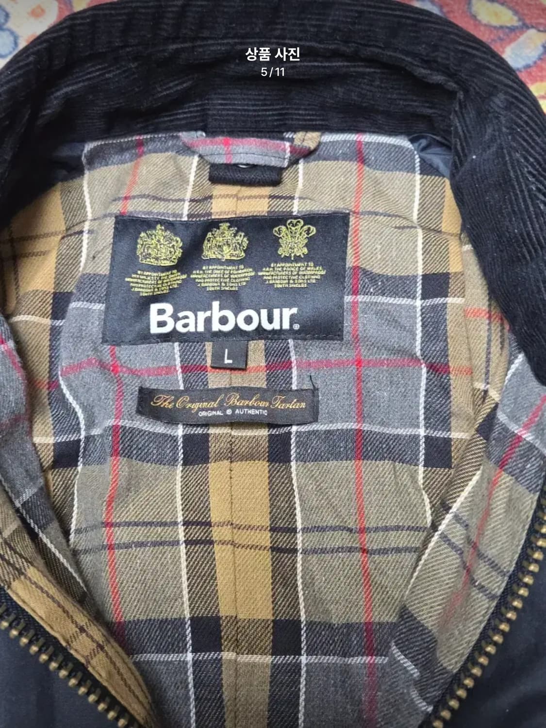 바버 (Barbour) 남성 애쉬비 (Ashby) 왁스 재킷 (L)네이비 상품이미지6
