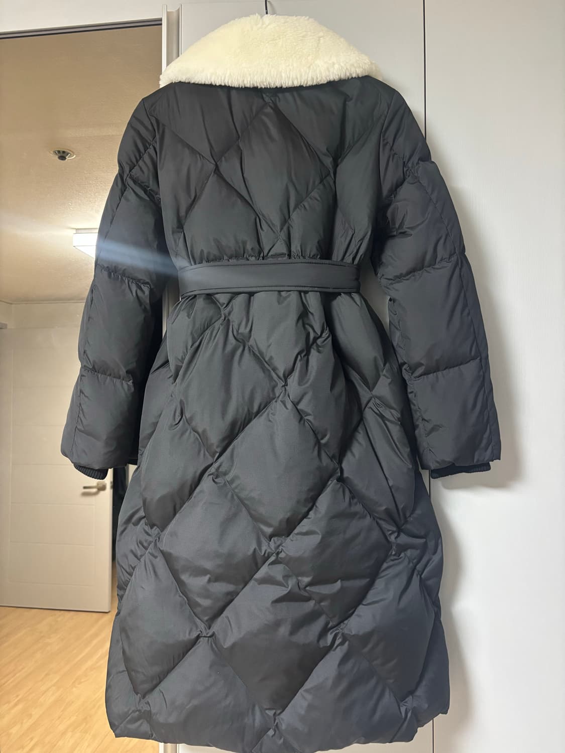 스테파넬 양모 울카라 구스다운 롱패딩 퍼 카라 상품이미지7