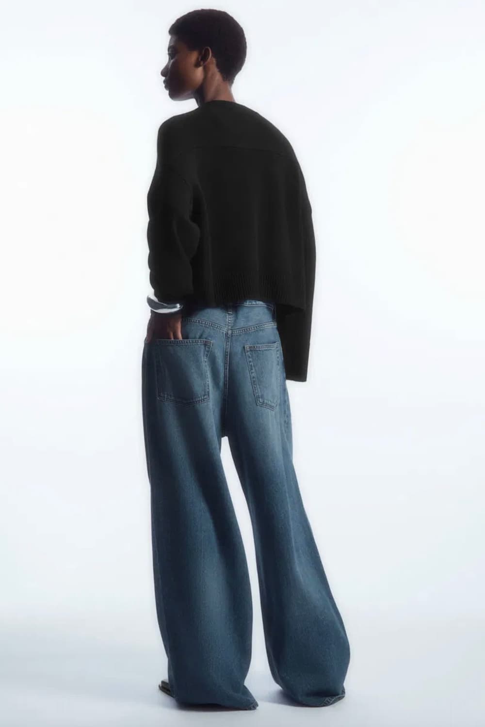 코스 크루넥 울 가디건 블랙 상품이미지2