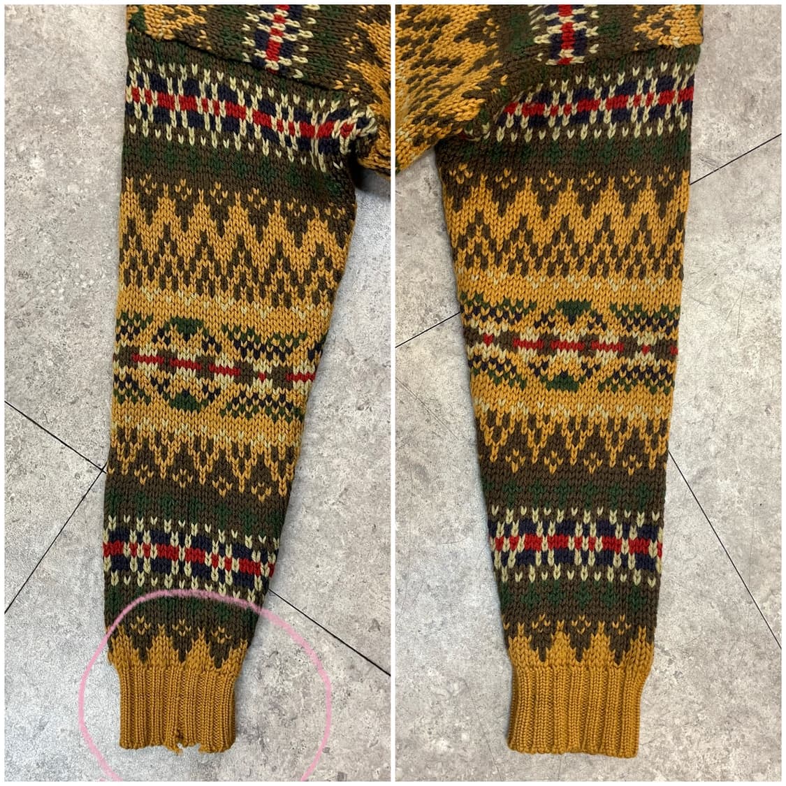 빈티지 노르딕 패턴 후드 가디건 카멜 M #csz2978 상품이미지6