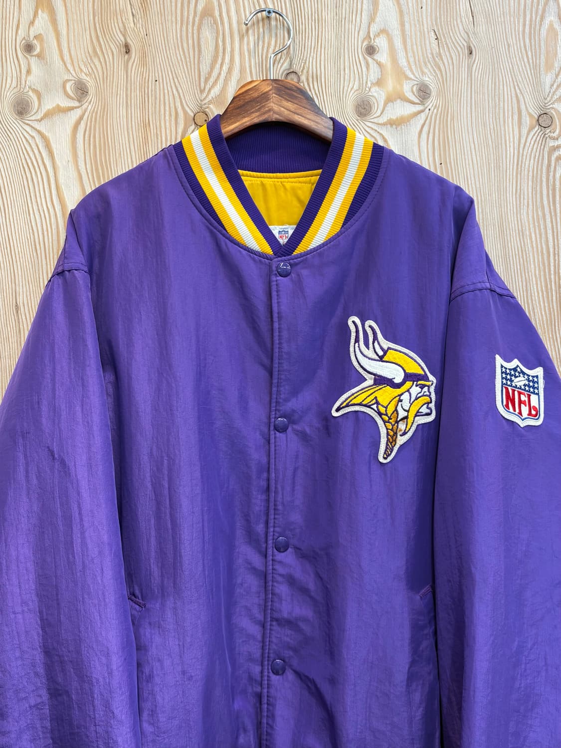 90s 미제생산 스타터 NFL 미네소타 바이킹스 사틴자켓 상품이미지3