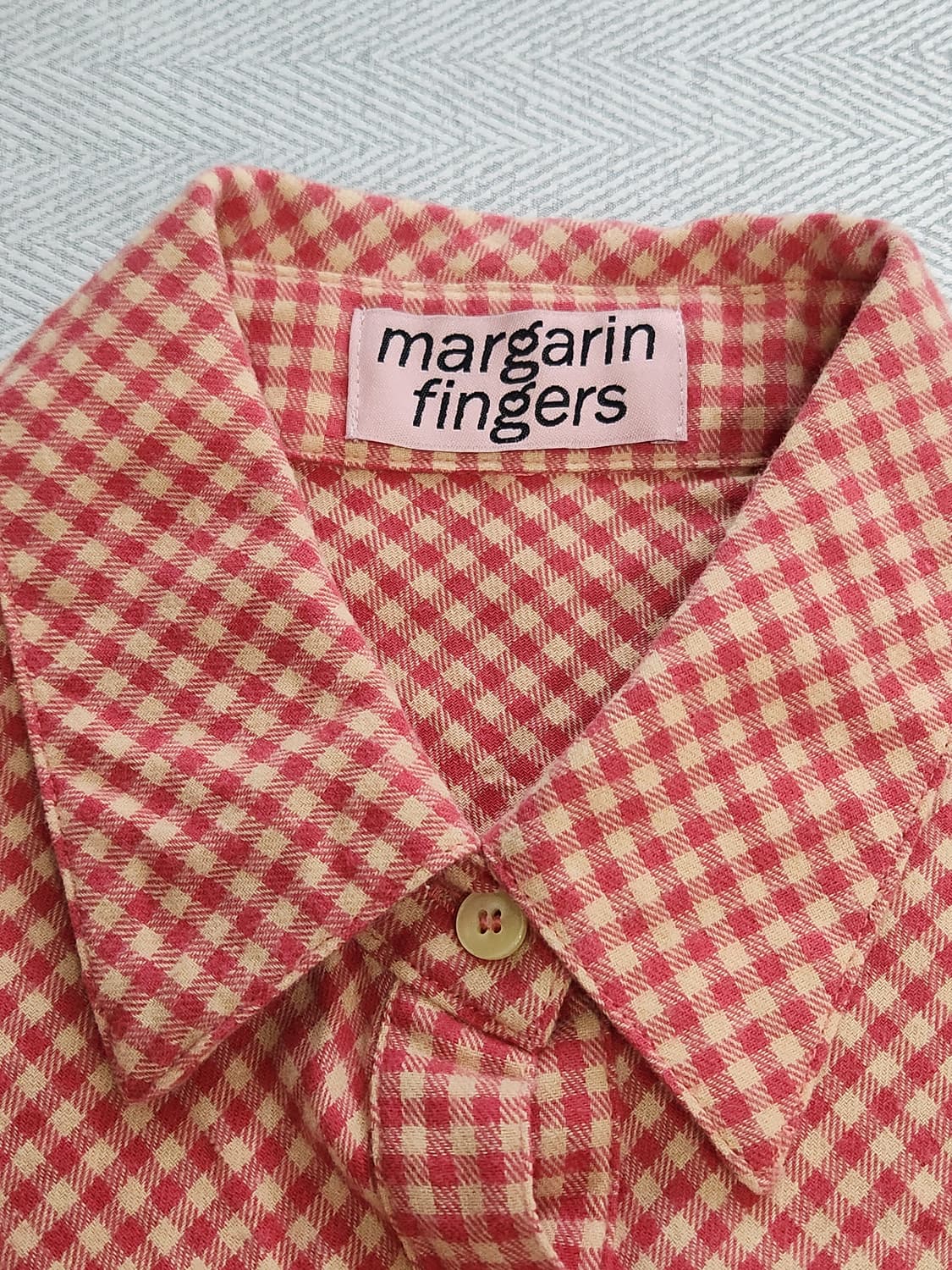 [XXS] 마가린핑거스 깅엄체크 셔링 셔츠 상품이미지6