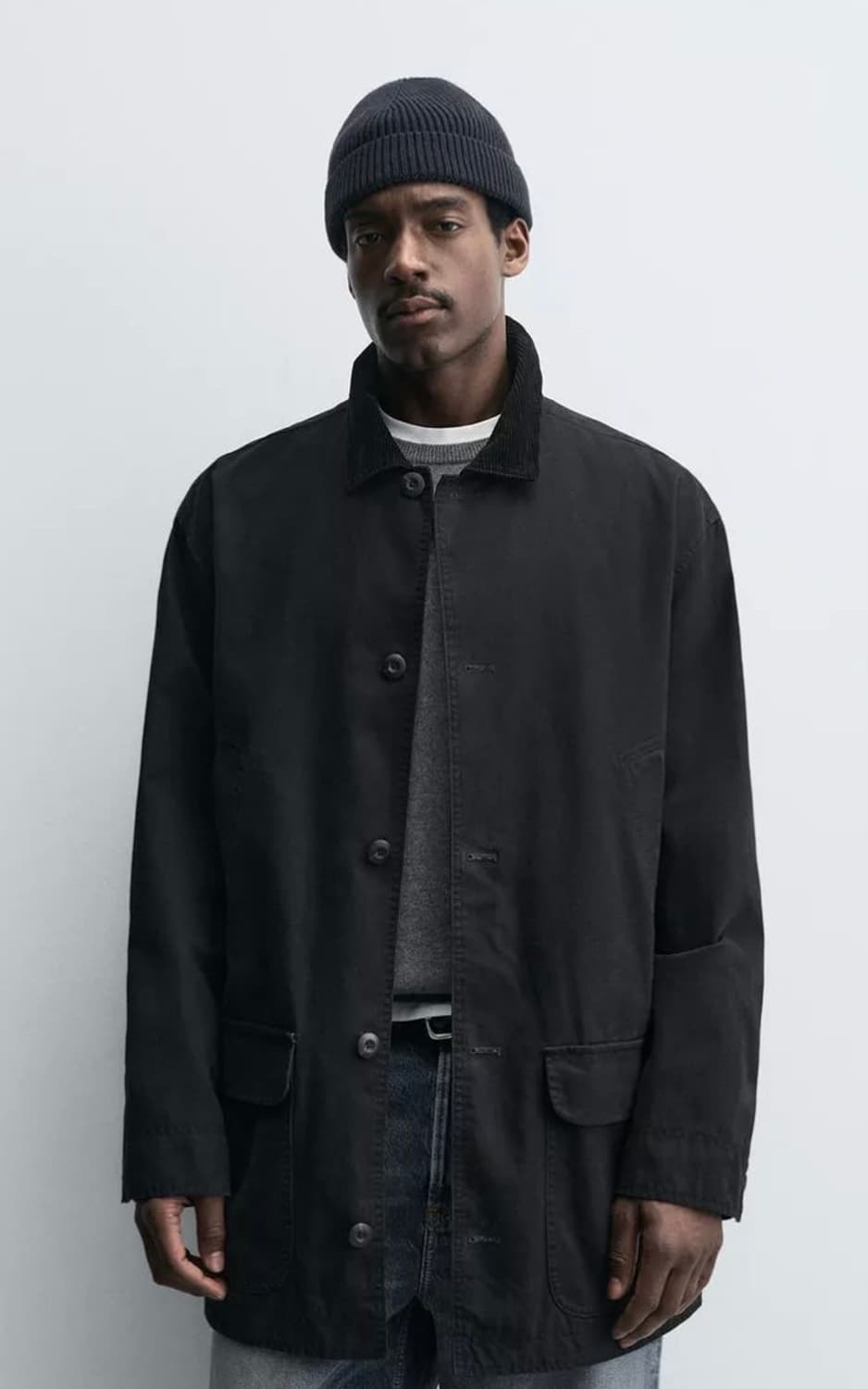 자라 콤비넥 데님 트렌치 코트 상품이미지1