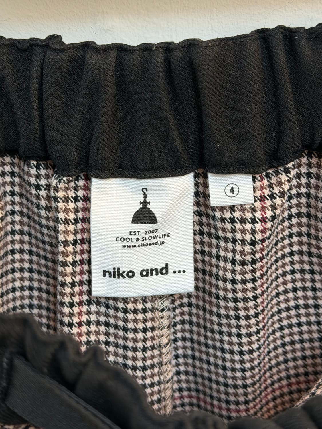 Niko and 체크 배기 밴딩 와이드 코튼 팬츠 4 상품이미지6