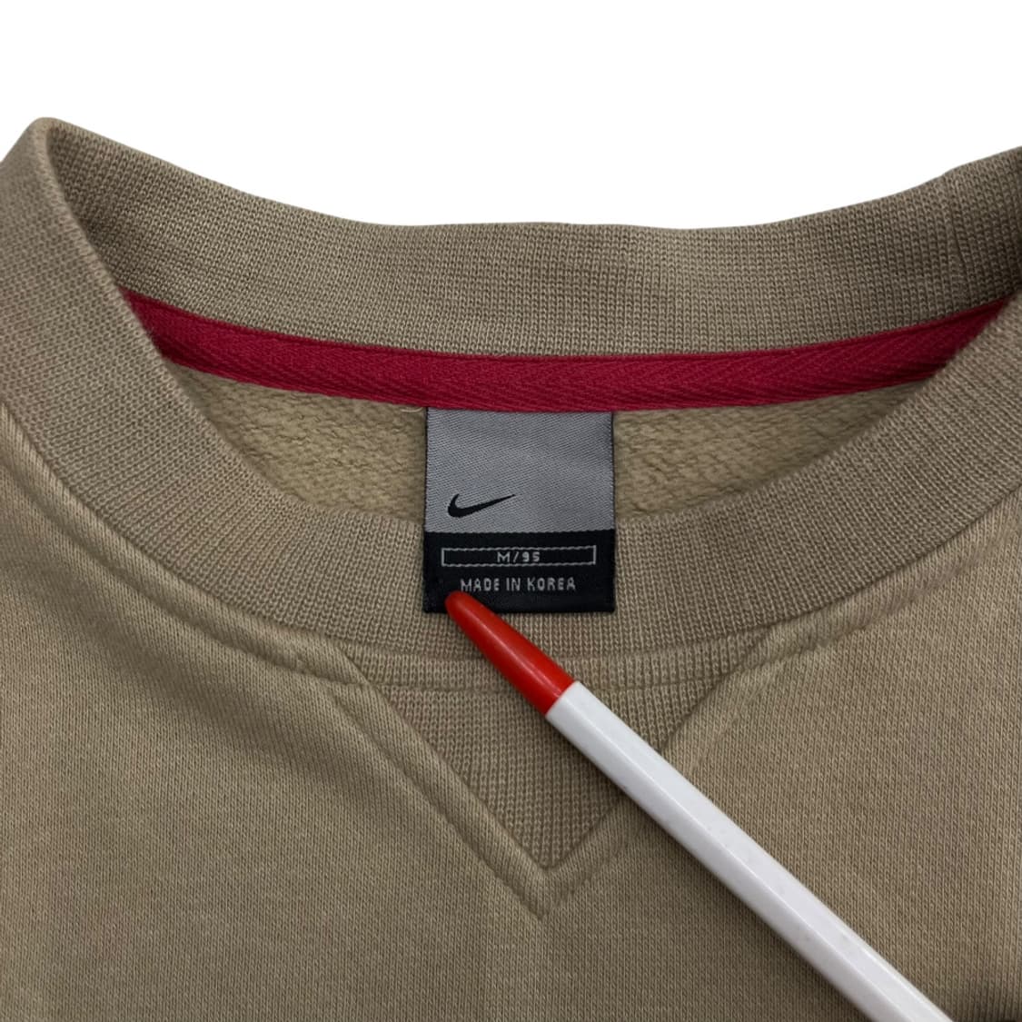나이키 레드스우시 베이지 맨투맨 M 상품이미지5