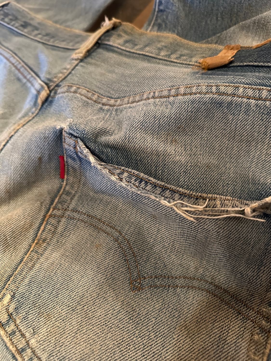 70s USA 빈티지 리바이스 501 66전기 셀비지 데님 팬츠 상품이미지7