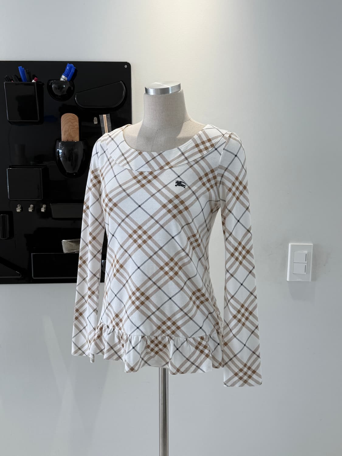 BURBERRY 버버리 블루라벨 노바체크 긴팔 티셔츠 38 상품이미지1