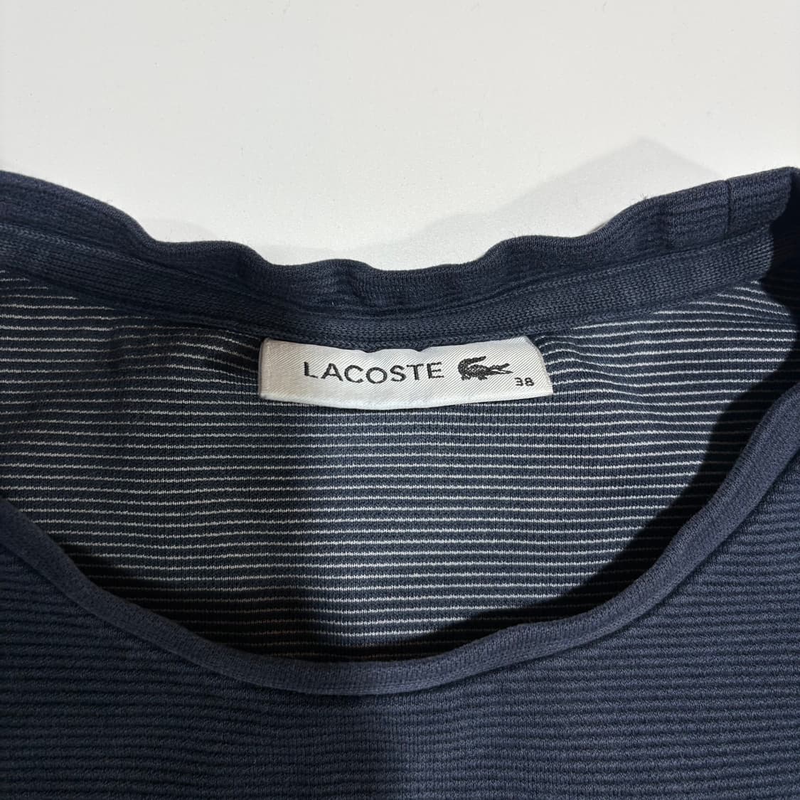 라코스테 네이비 스트라이프 긴팔 티셔츠 상품이미지3