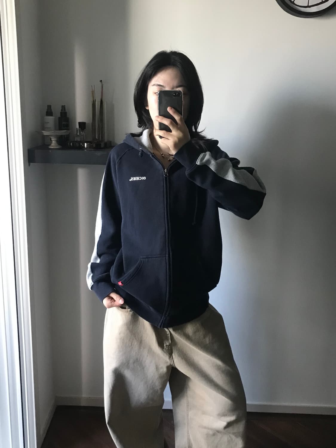 디키즈 가슴로고 사이드라인 후드집업 상품이미지1