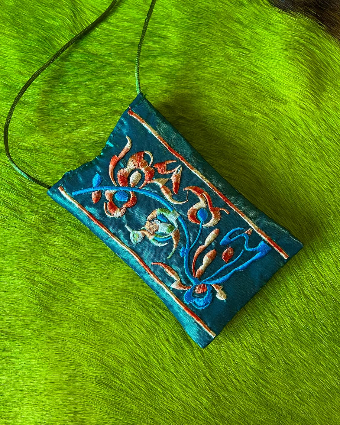 Indian Vintage Satin Pouch Bag Necklace 상품이미지7
