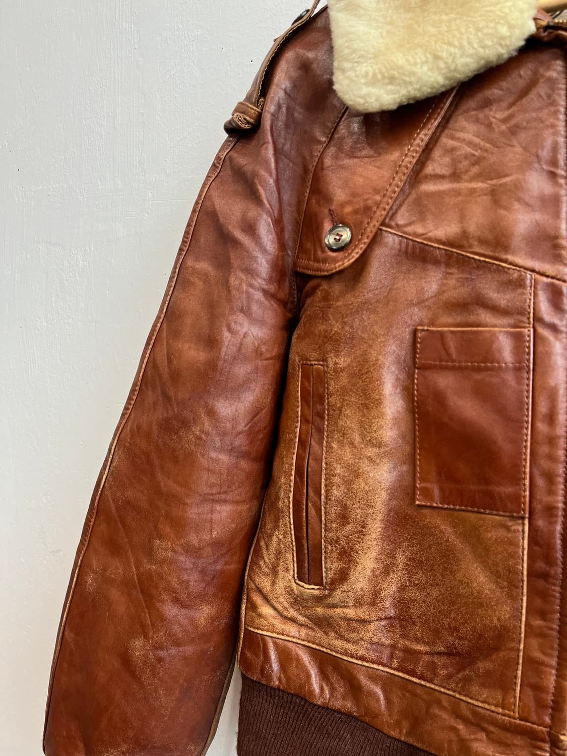 70~80s SILTON 플라이트 봄버 레더 자켓 40 상품이미지2