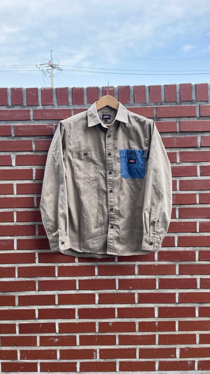 디키즈 데님 포켓 워크 셔츠 카키 상품이미지1