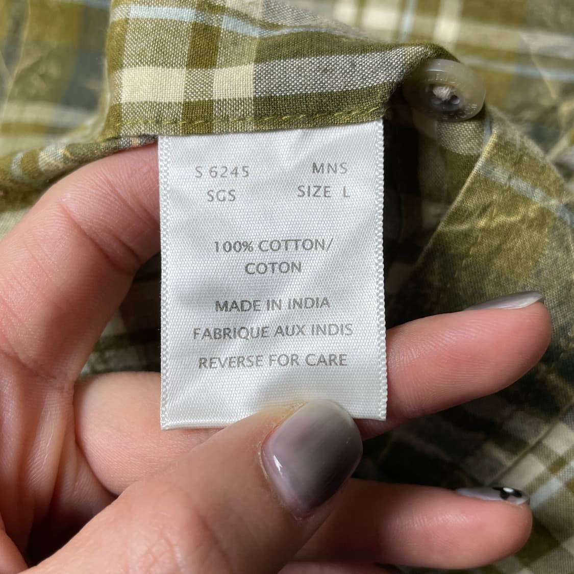 WOOLRICH 울리치 빈티지 올리브 체크 코튼 반팔 셔츠 A00779 상품이미지10