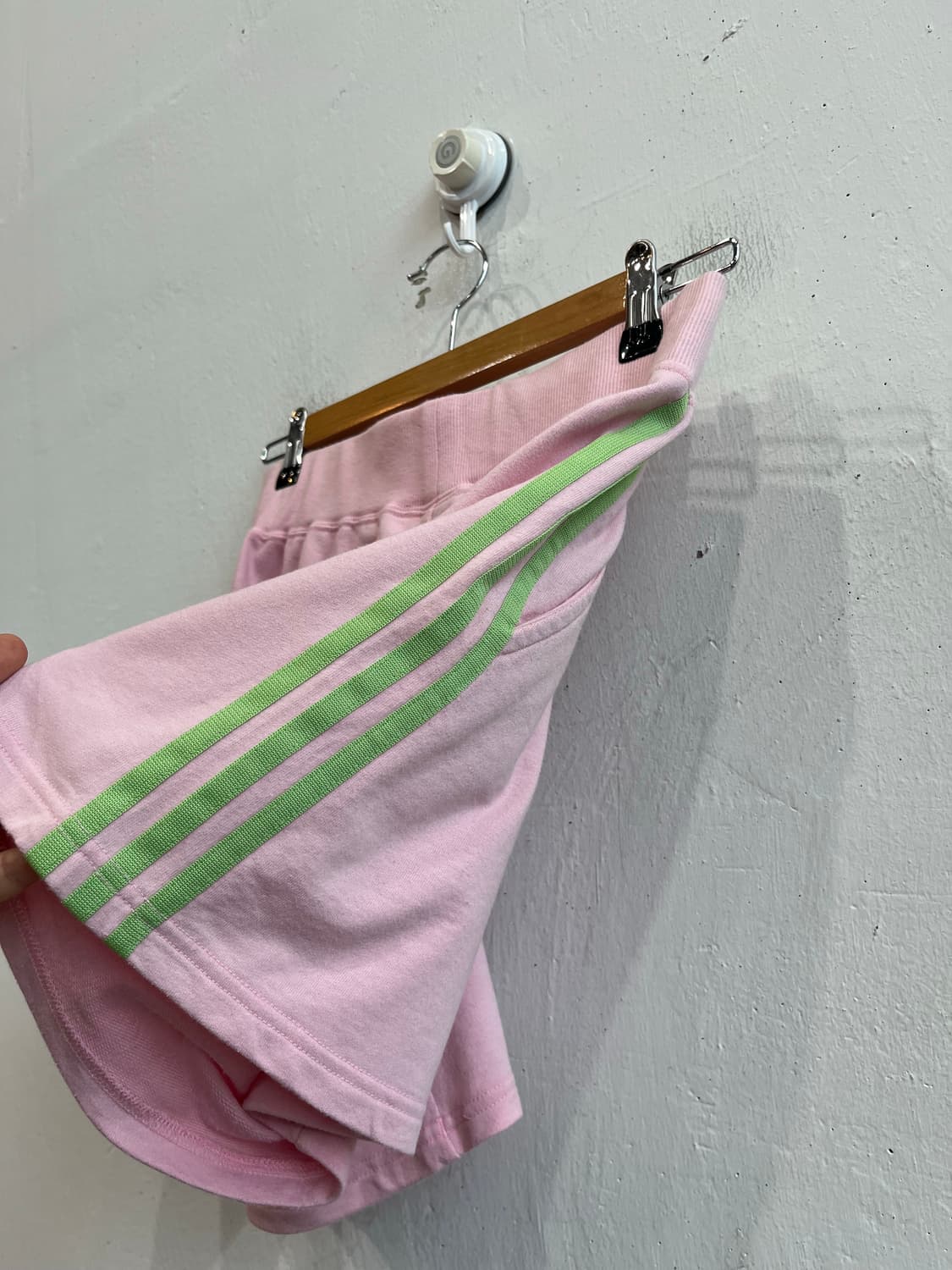 아디다스 재팬 핑크 그린 스웻 쇼츠 반바지  상품이미지2