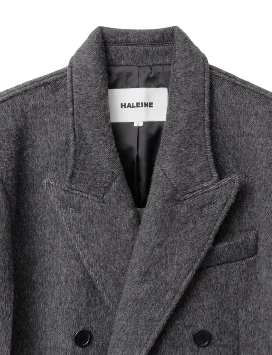 알렌느 알파카 더블브레스트 코트 차콜 2 size 상품이미지1