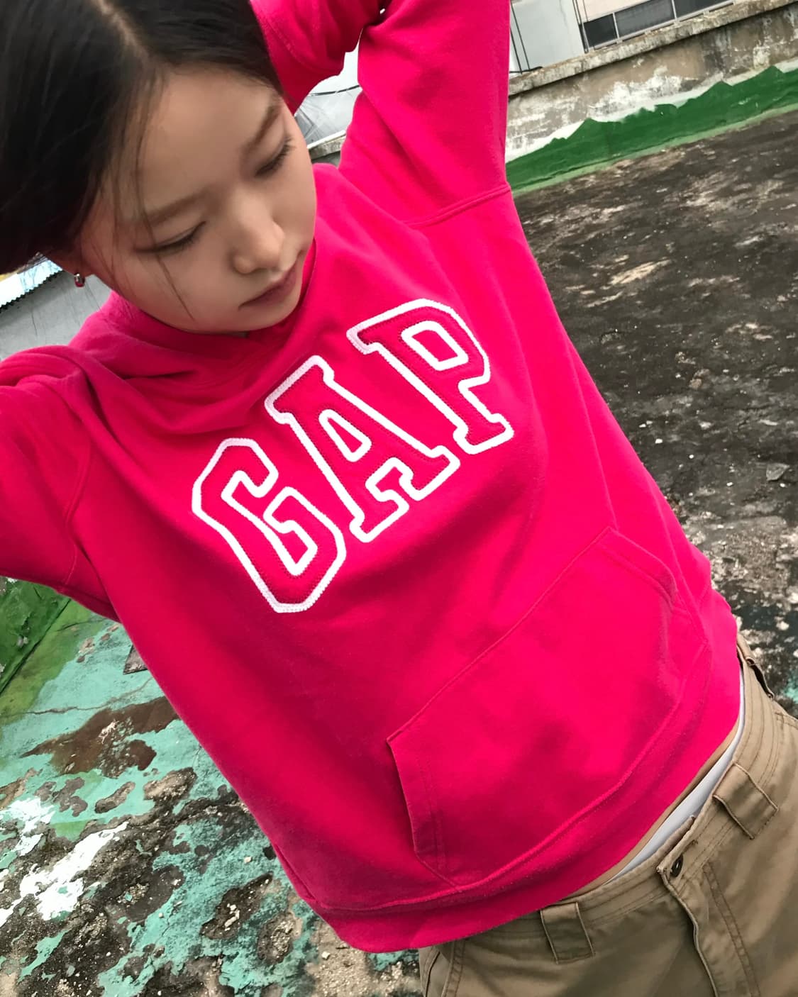 갭 핫핑크 후드티  상품이미지3