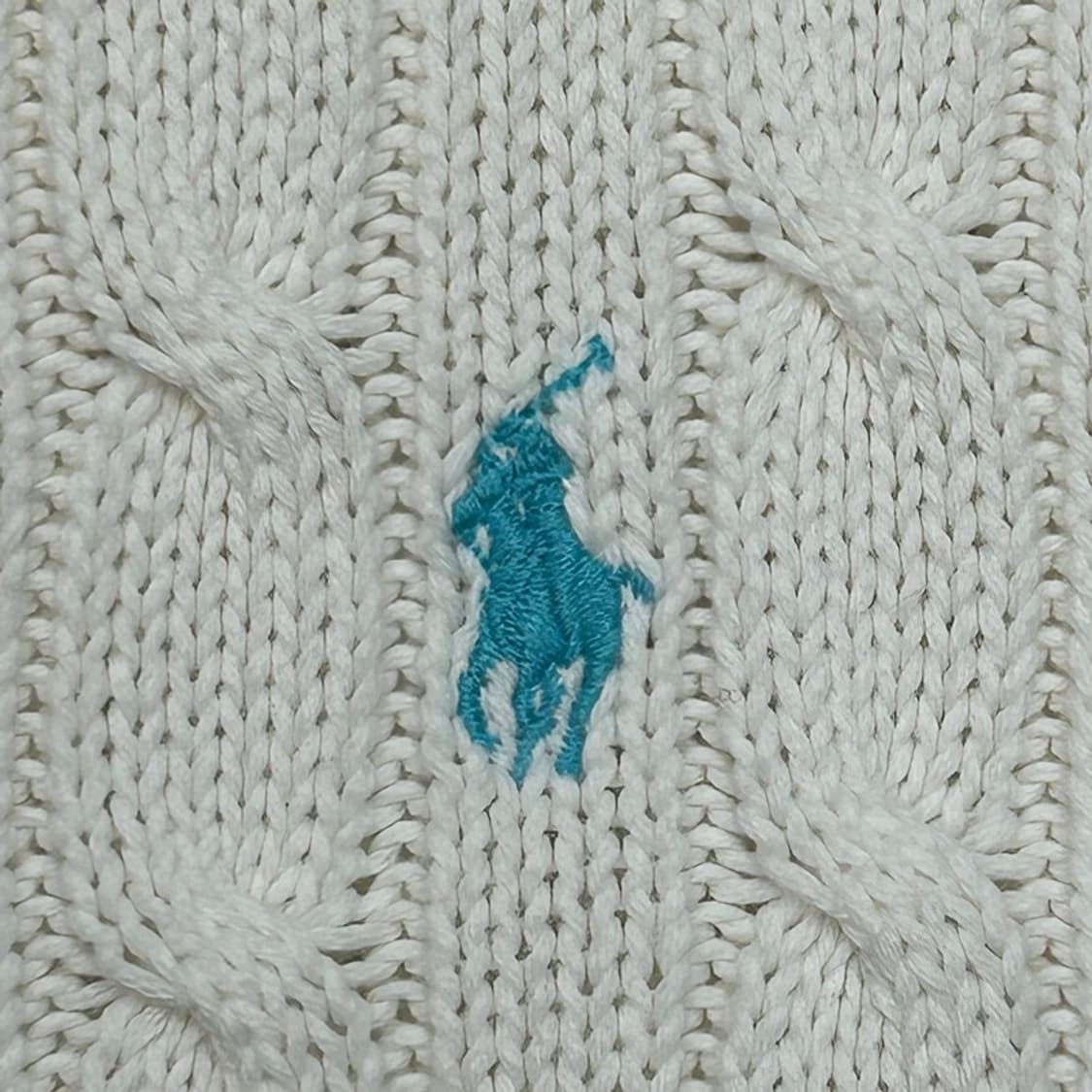 RALPH LAUREN 화이트 케이블 니트 가디건 M 상품이미지2