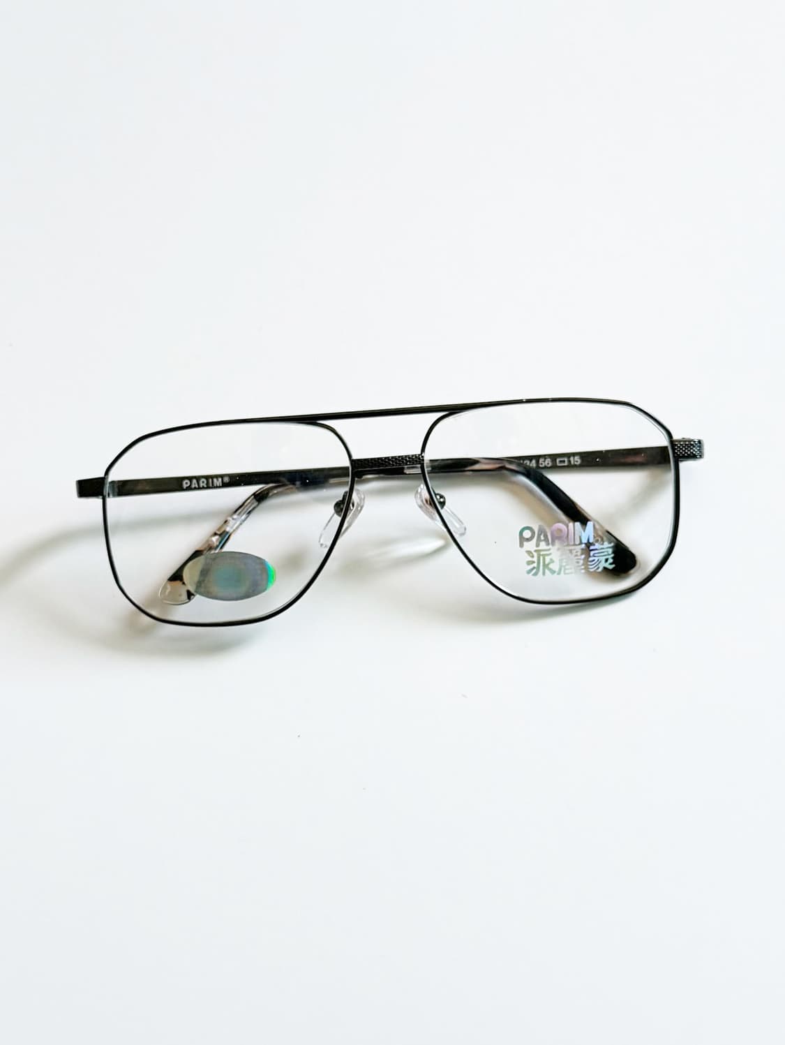 90s PARIM 건메탈 보잉 스퀘어 프레임 빈티지 안경 상품이미지1