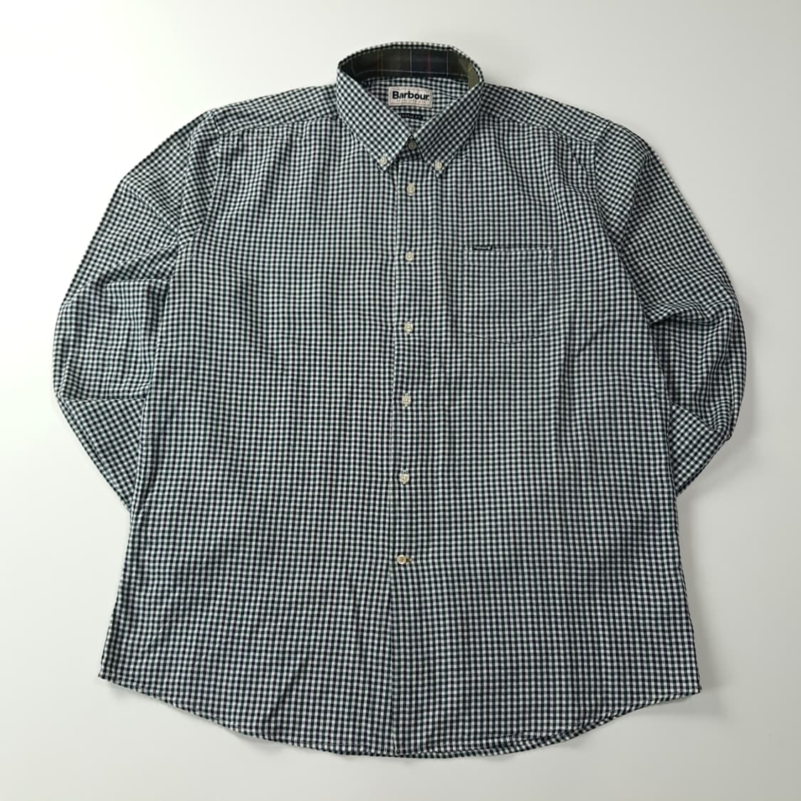 CK434 XL 바버 마이크로체크 테일러드핏 셔츠 남방 상품이미지1