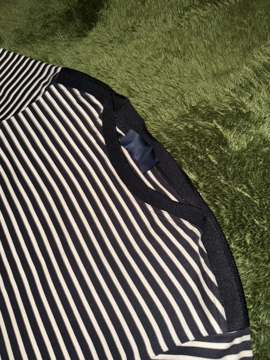 [46] 준지 스트라이프 세미 보트넥 스플릿 햄 티셔츠 상품이미지2