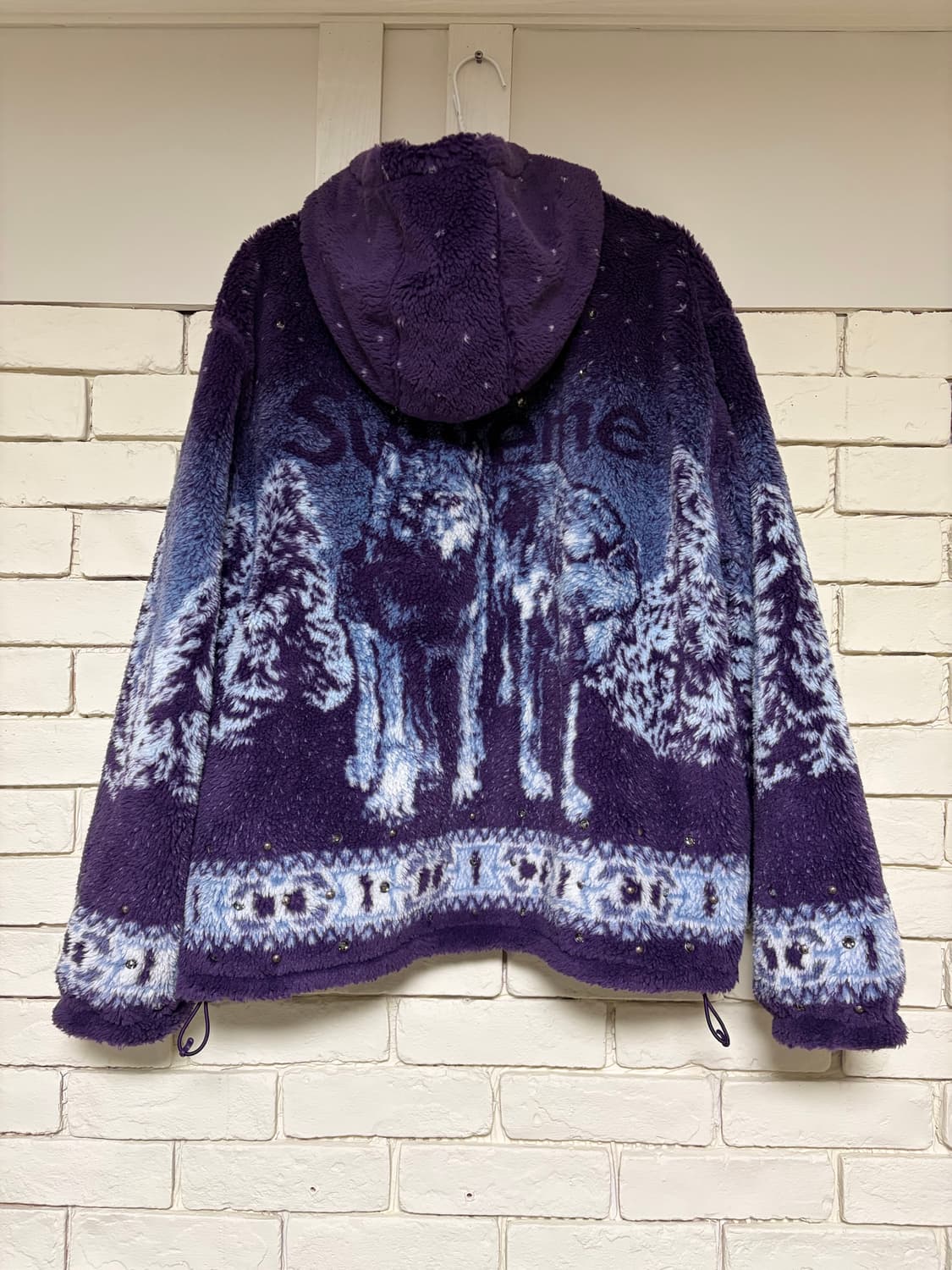 슈프림 x B.B 사이먼 리버시블 후드 플리스 자켓 퍼플 팝니다 상품이미지3