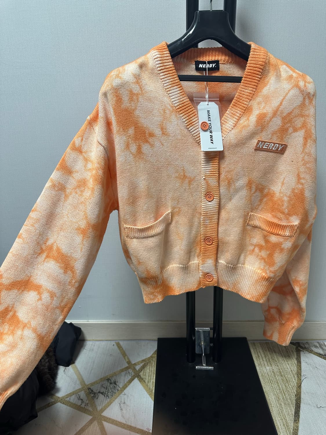 널디 여성가디건 오렌지 물나염숏기장  가디건 -S사이즈  새상품 상품이미지6