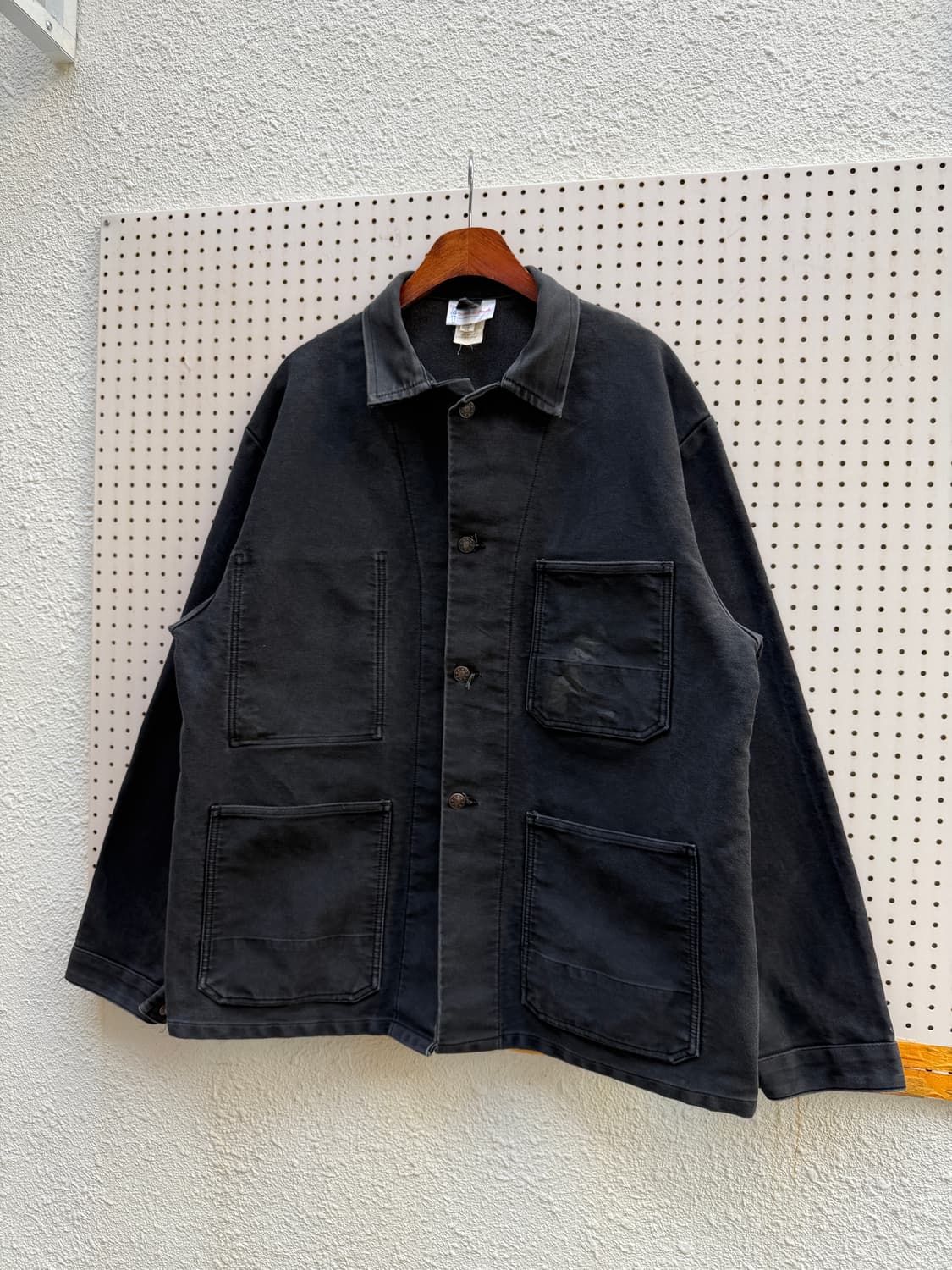 80s EURO FADED BLACK MOLESKIN 블랙몰스킨워크자켓 상품이미지4
