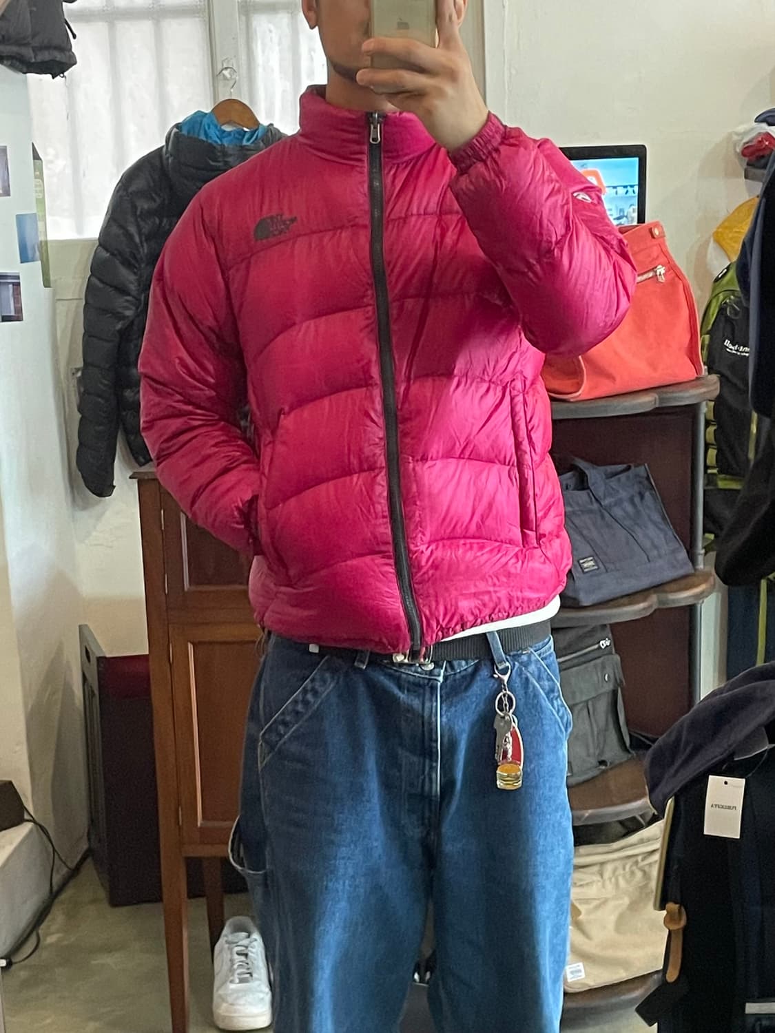 노스페이스 핑크 경량 패딩 95 상품이미지4