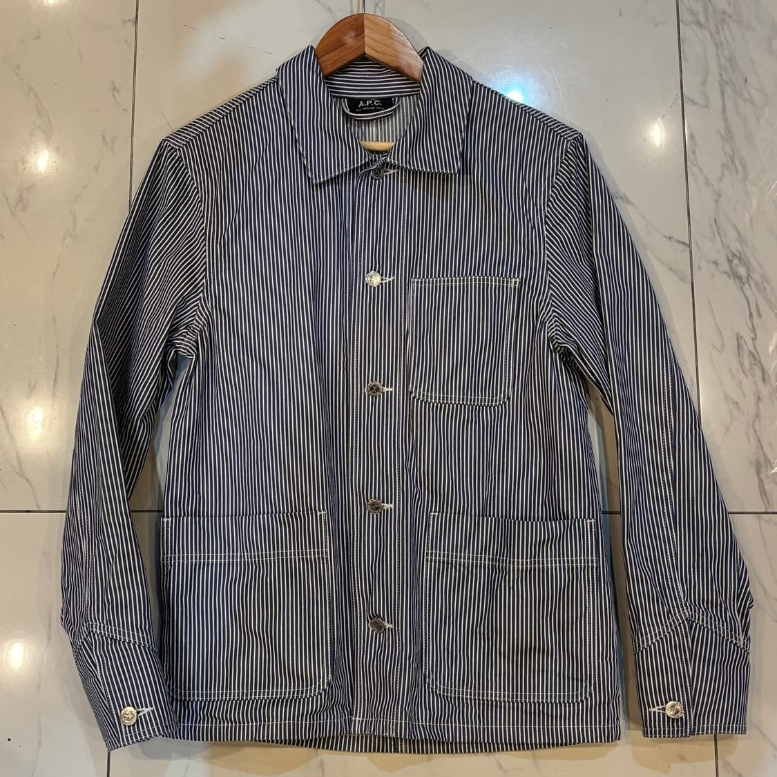 아페쎄 스트라이프 트러커 자켓 S 상품이미지1
