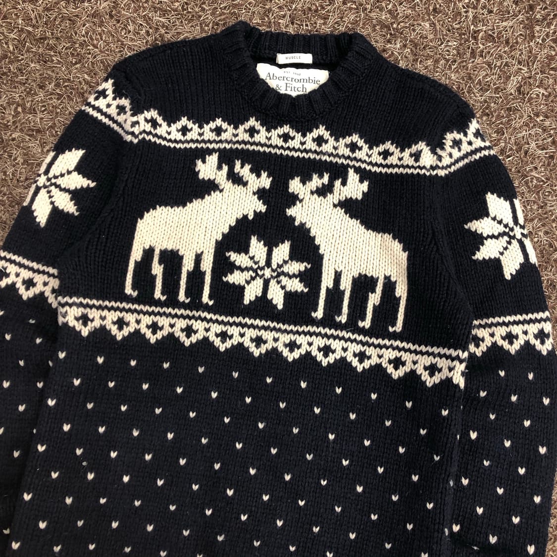 아베크롬비 노르딕 코위찬 하트 패턴 니트 상품이미지2