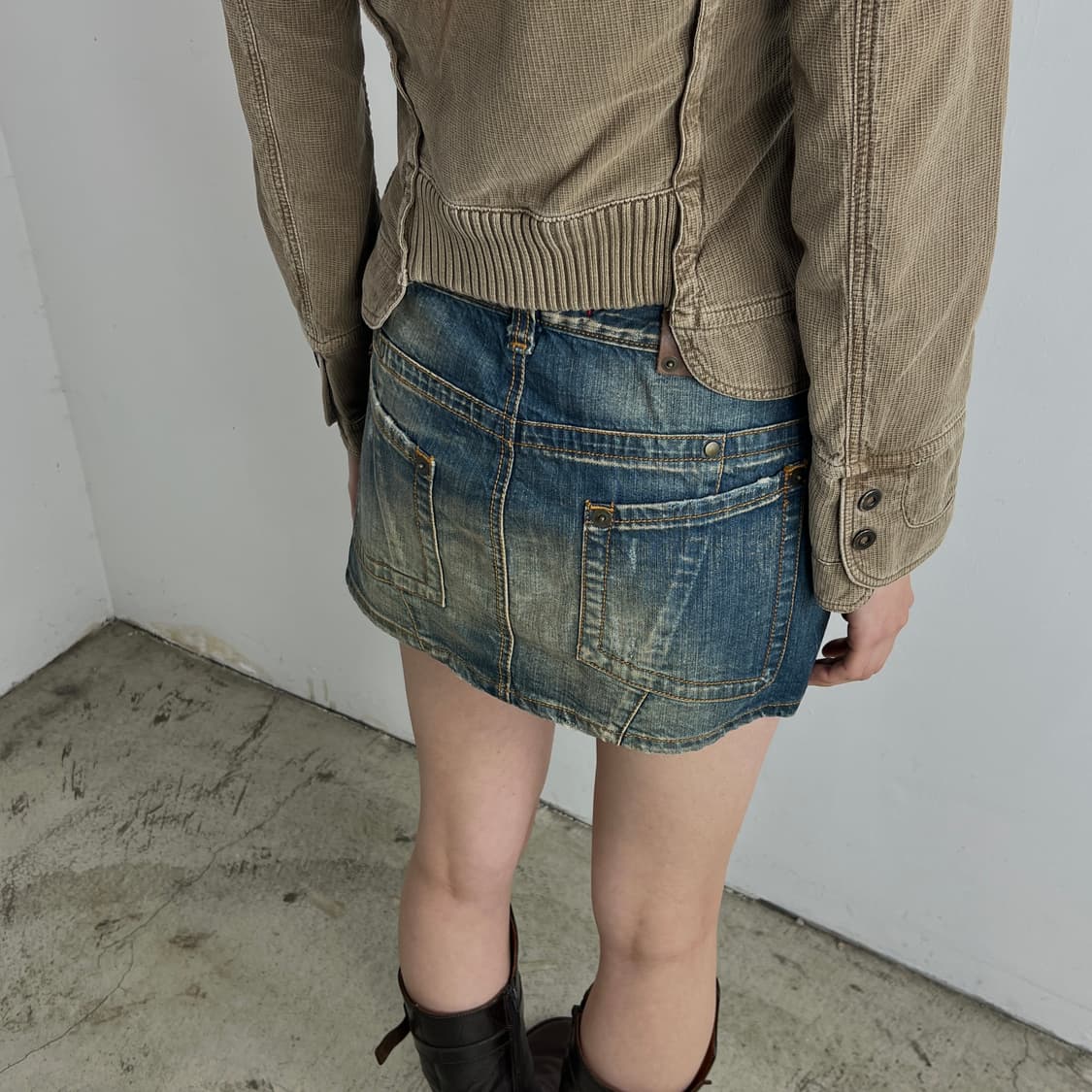 BRAY STEVE ALAN 바이커 데님 미니스커트 상품이미지4