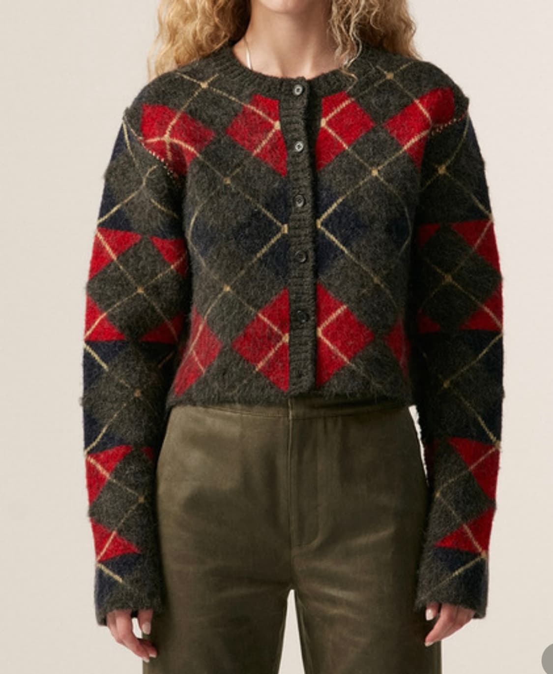 더오픈프로덕트(open yy) 아가일 니트 가디건 상품이미지5