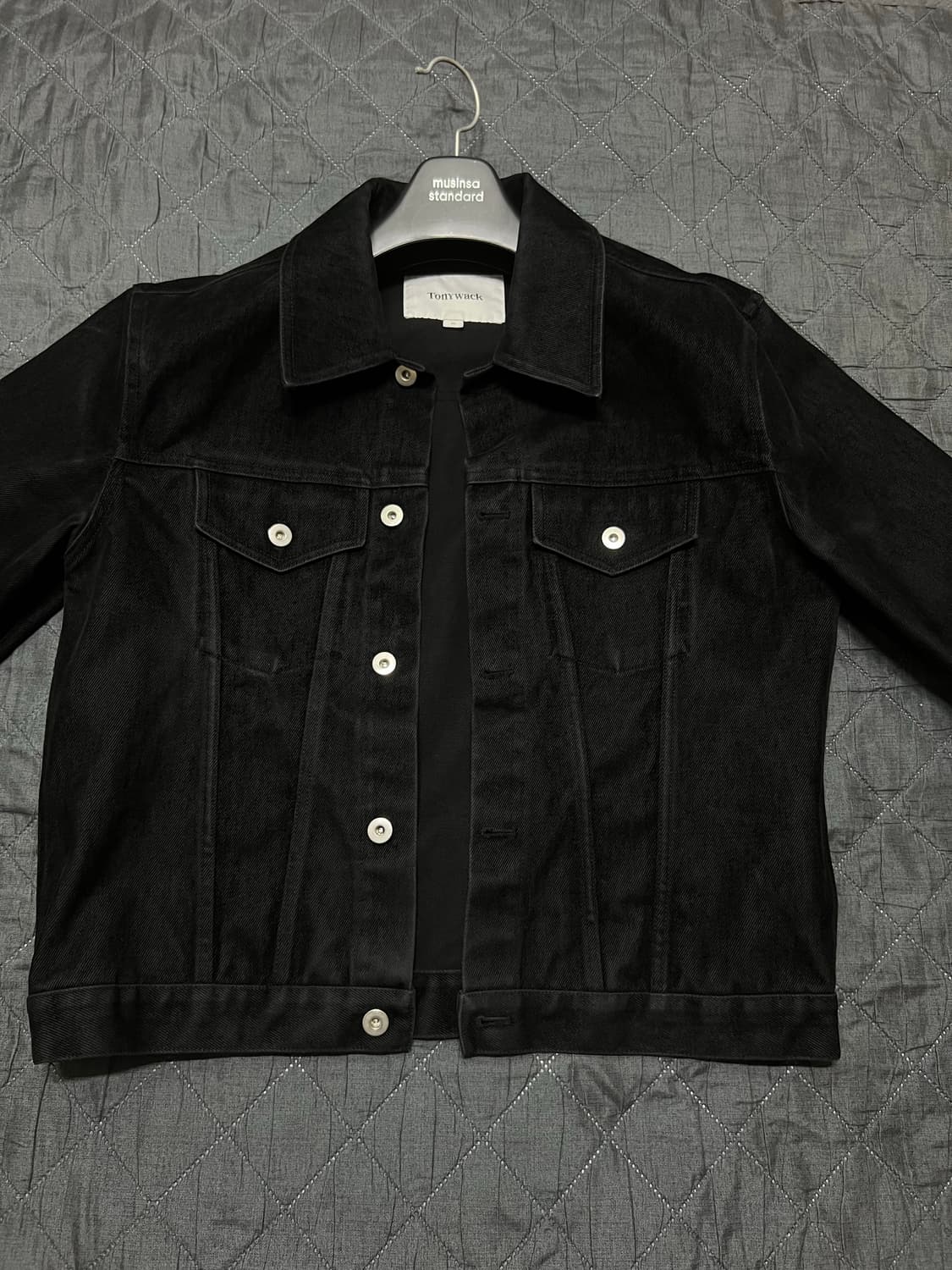 토니웩 블랙 벨벳 트러커 자켓 XL 상품이미지1