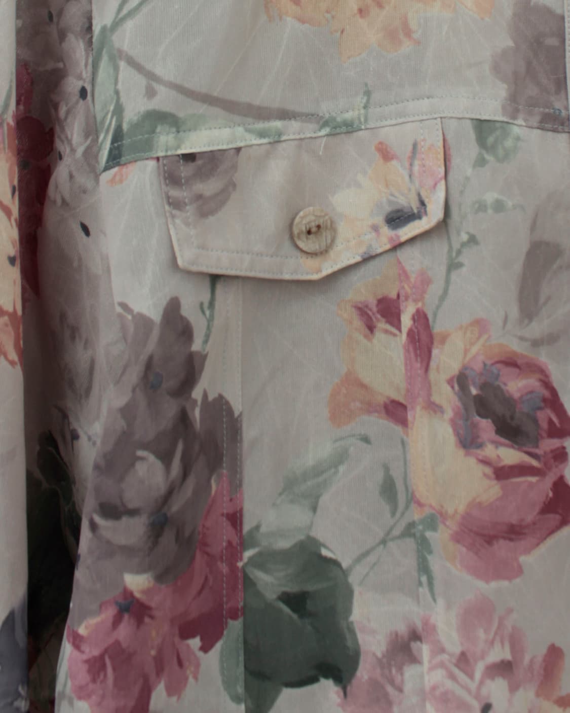 일본 빈티지 플라워 시스루 여름 블라우스 셔츠 상품이미지6