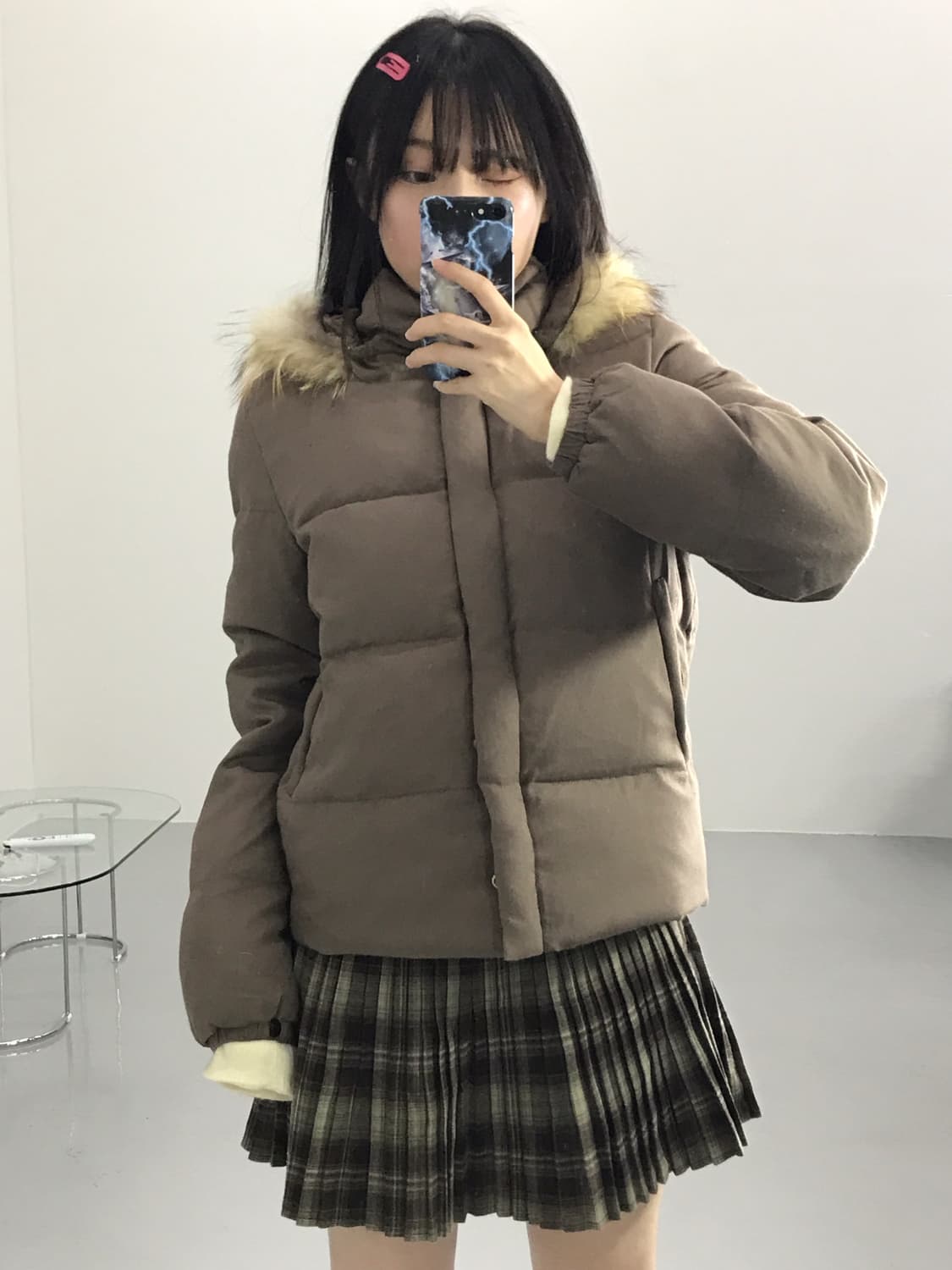 D'un A Dix Brown Hoodie Fur Jumper 상품이미지1