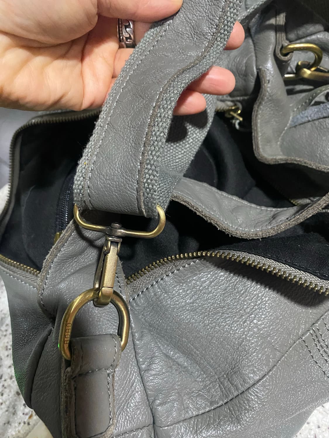 그레이 가죽 빅백 상품이미지4