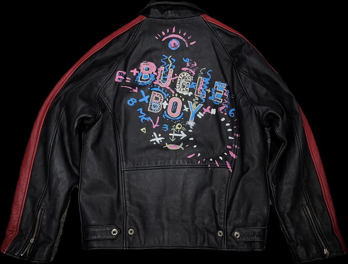 Bugle boy 빈티지 그래피티 소 가죽 자켓 레더 자켓 상품이미지3