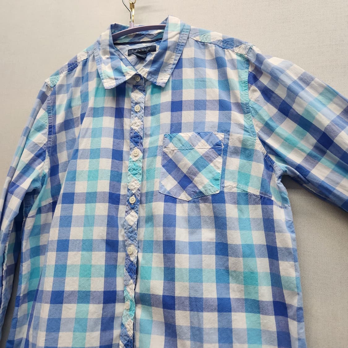 타미힐피거 원포켓 깅엄체크 셔츠 L(M~L) 상품이미지3
