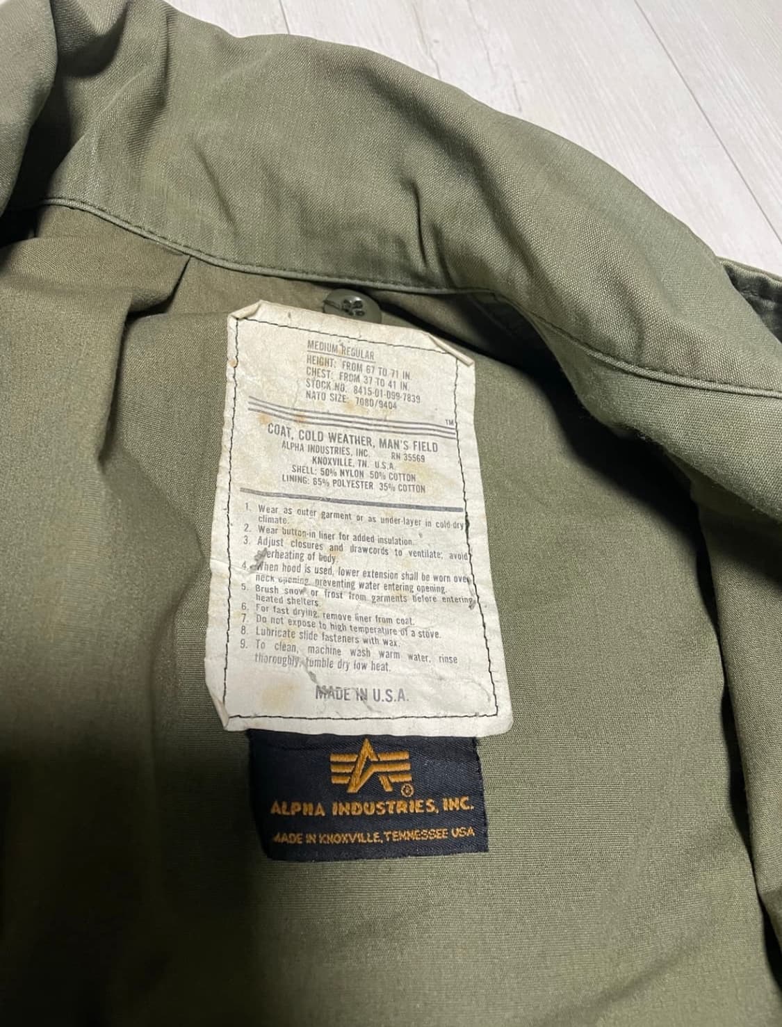 알파인더스트리 m65 필드자켓 m사이즈 상품이미지4