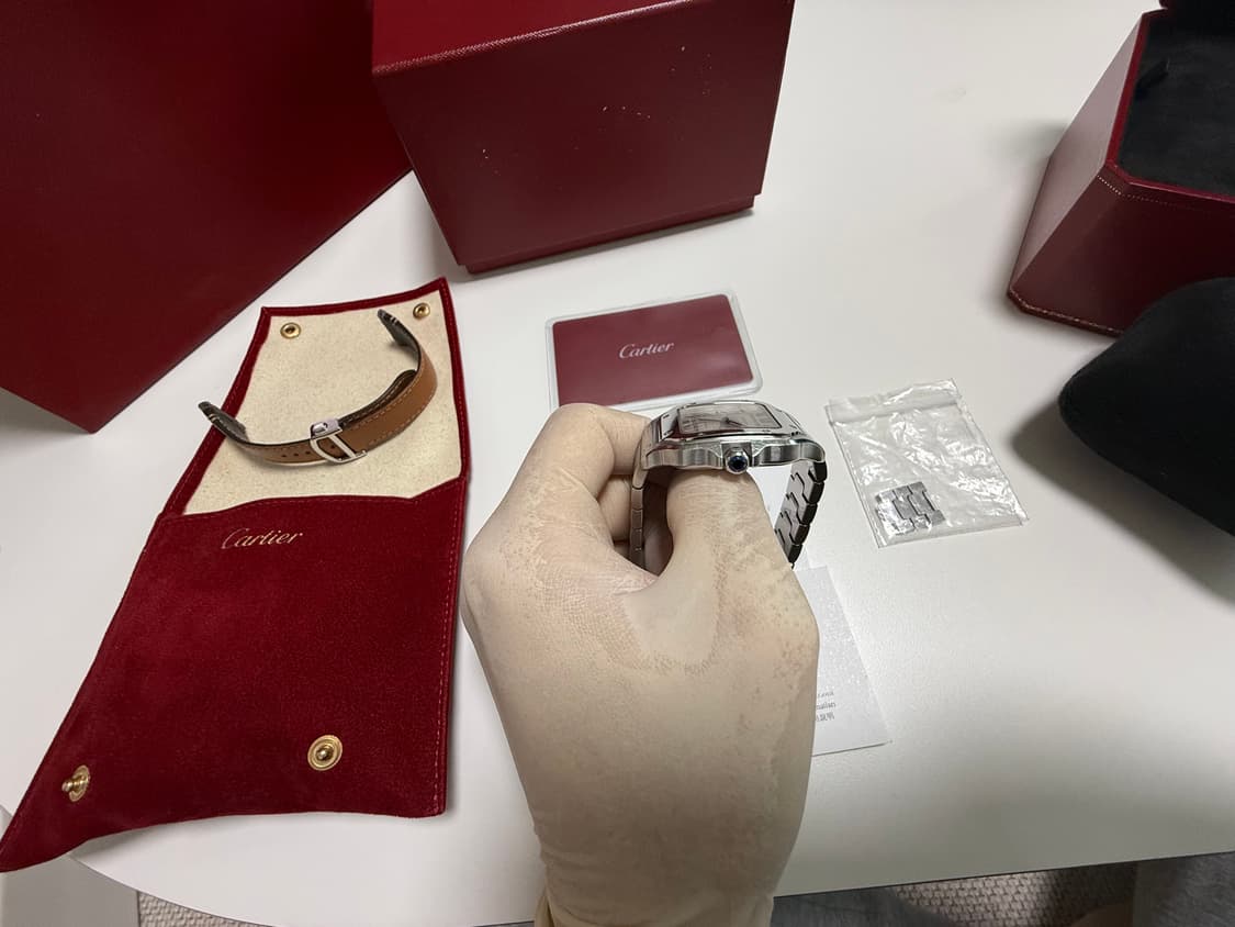 [M] 까르띠에 산토스 미디움 워치 WSSA0029 상품이미지7