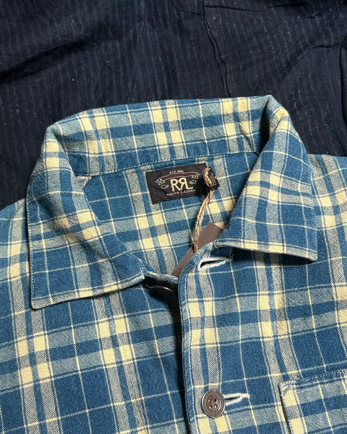 R.R.L 우먼스 플래드 인디고 코튼-린넨 자켓 인디고/크림 3 상품이미지2