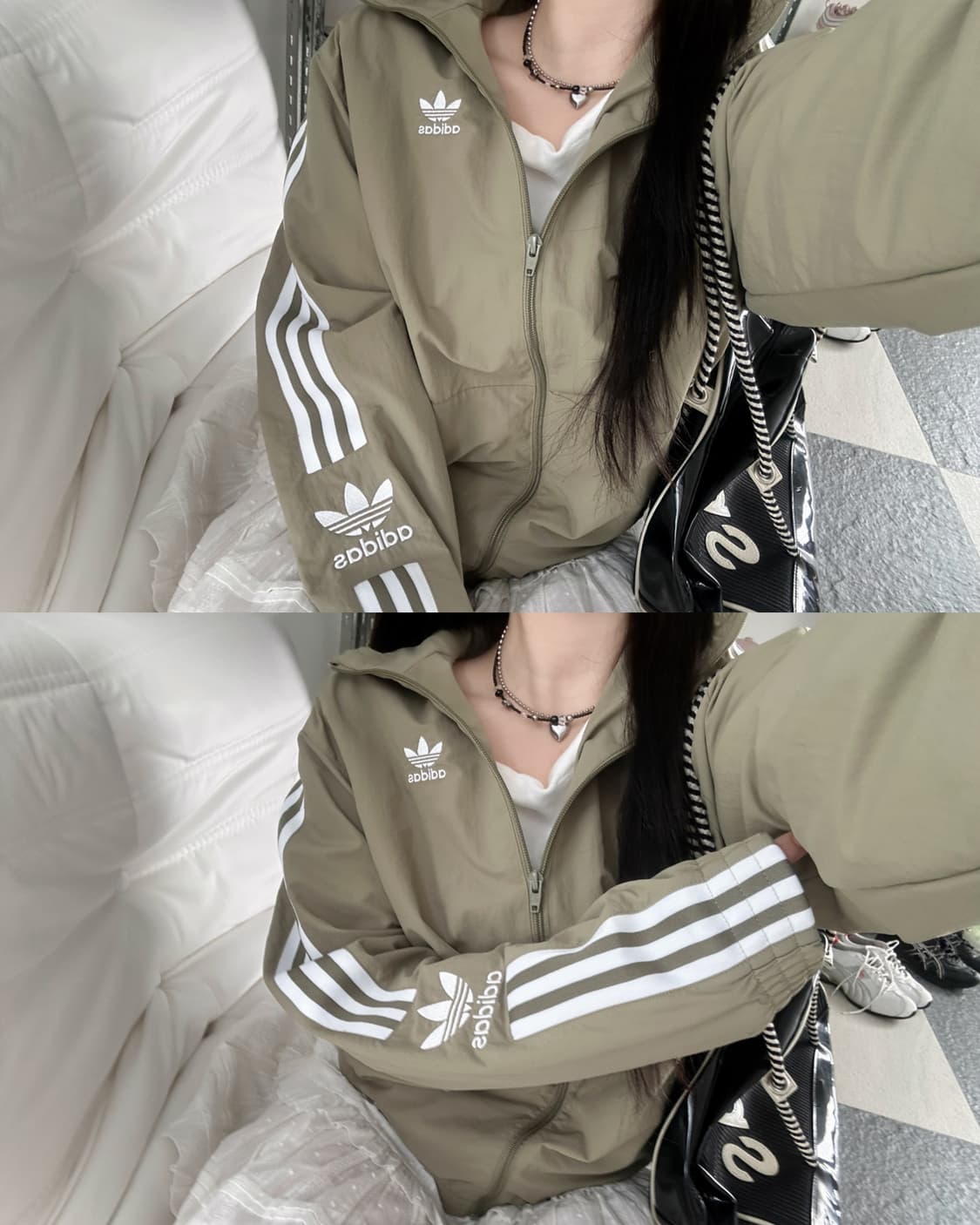 아디다스 올리브카키 락업 트랙탑  상품이미지2