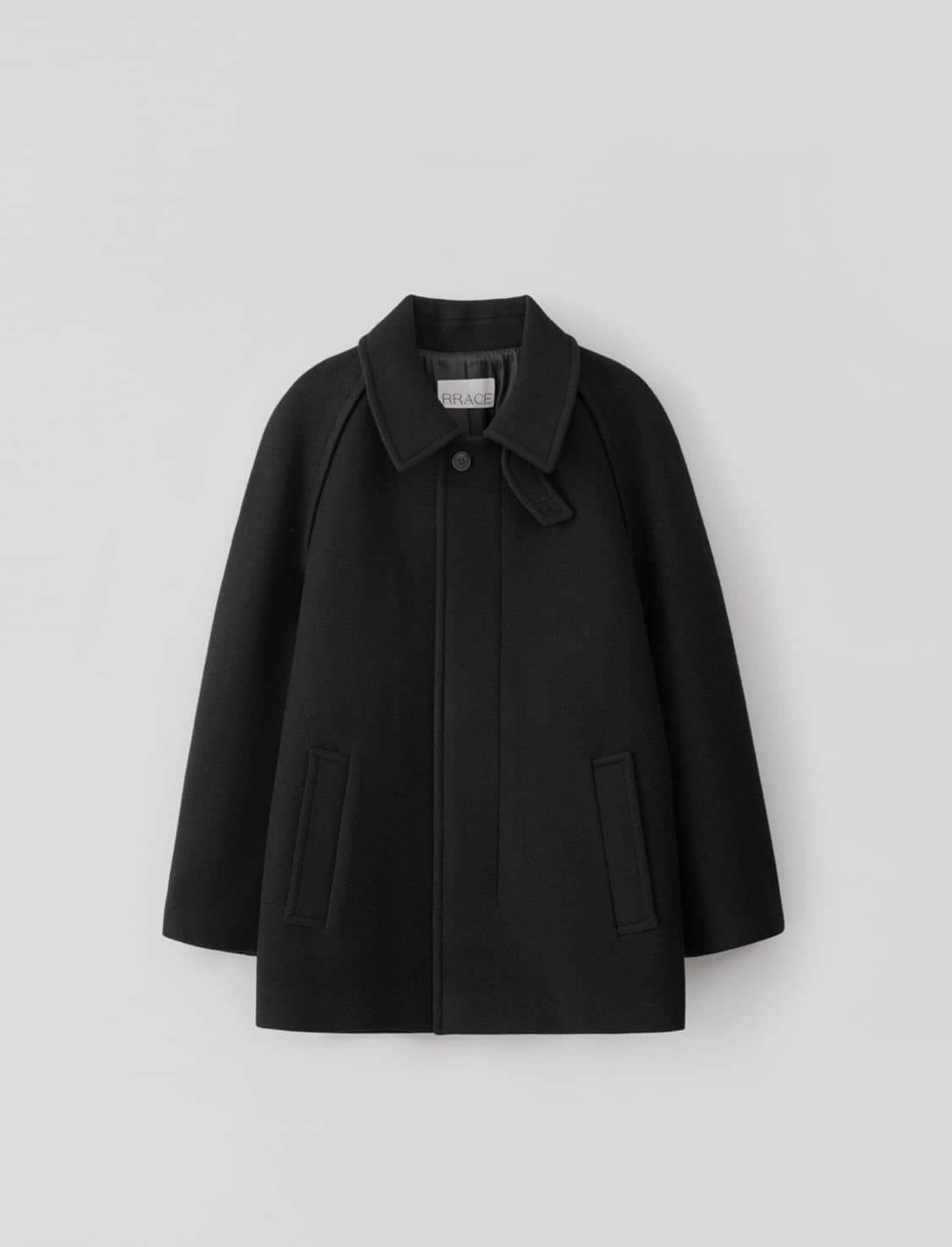 rrace 레이스 울 발마칸 자켓 코트 블랙 상품이미지4