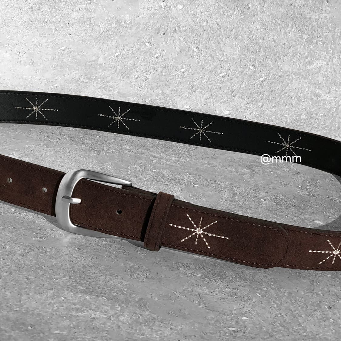 [Unisex] 스웨이드 별빛 자수 벨트 3컬러 상품이미지3